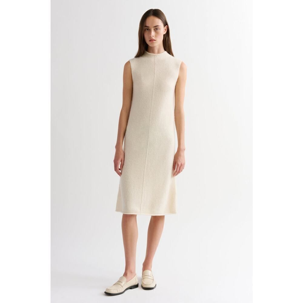 TSE BOUCLE CASHMERE DRESS Cream M